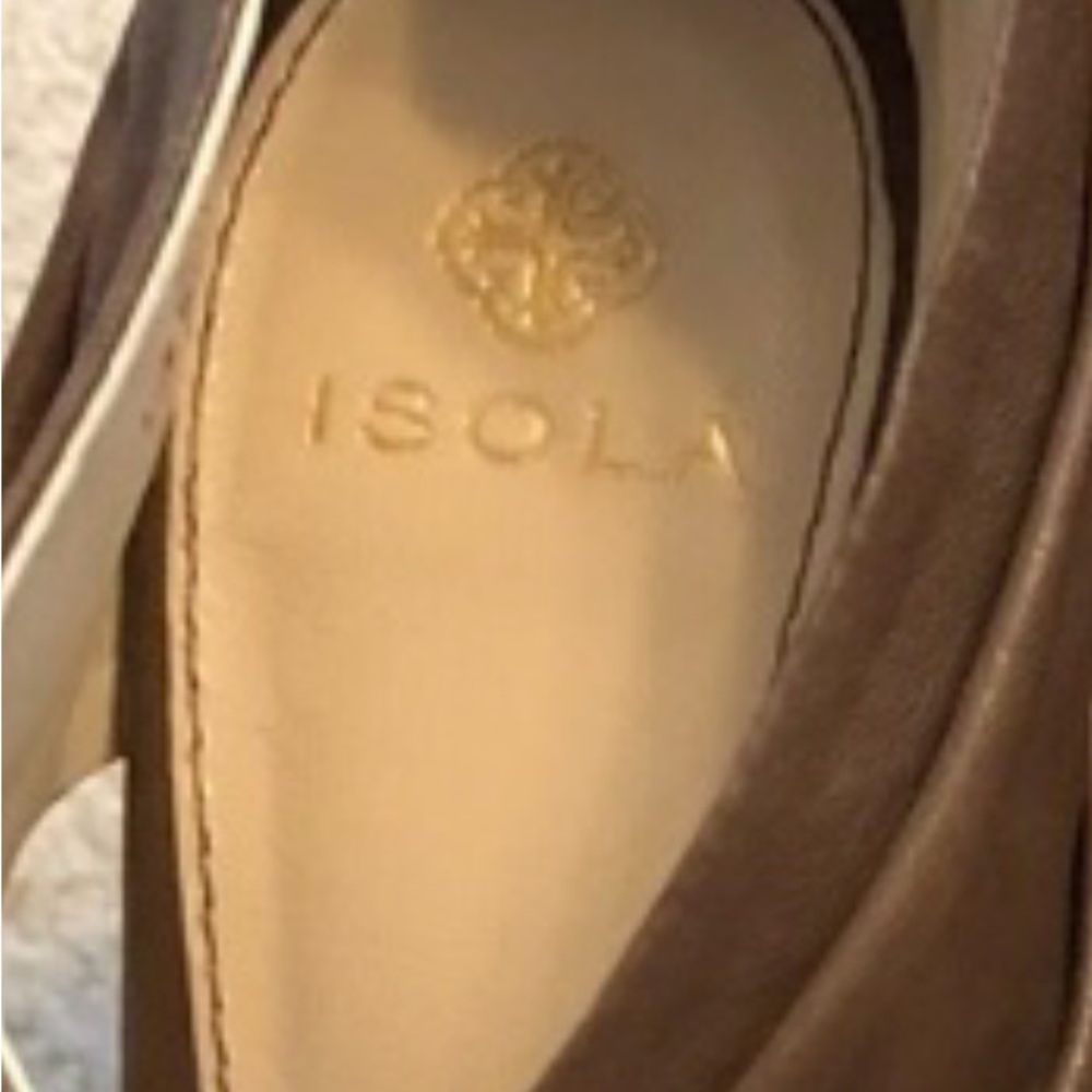 Isola Balta Taupe Grey peep toe stiletto Heels US 8 | Euro 39 | style#6302003 - Picture 2 of 5